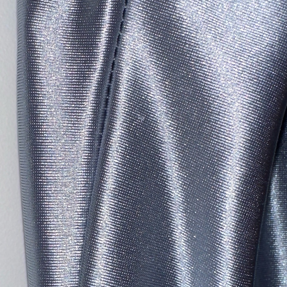 David’s Bridal Galina Signature Dusty Blue Sculpting Satin Tank Dress Size 8 - Picture 13 of 16